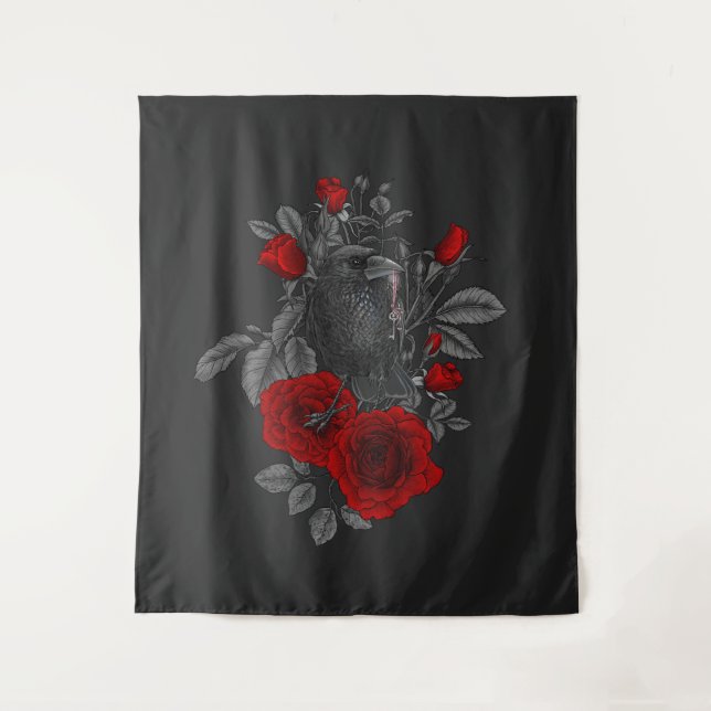 Tapiz Raven con la llave y los rosas (Anverso)