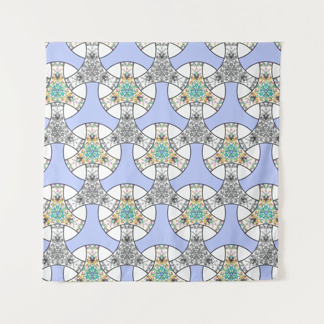 Tapiz Rayas de entrelazado de mosaico inmaculado (Anverso)