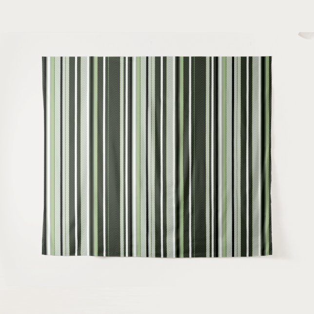 Tapiz Rayas grises, verdes, blancas. (Anverso (horizontal))