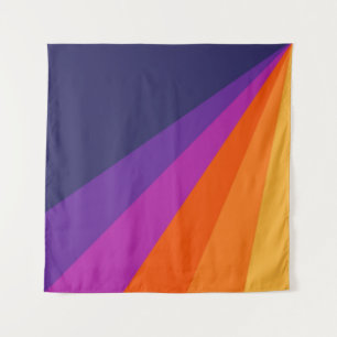 Tapiz Rayas retro diagonales púrpura y naranja