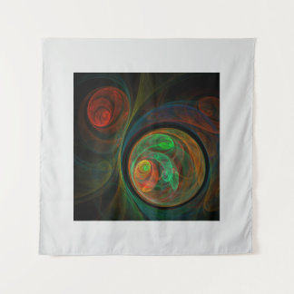 Tapiz Reborn Green Abstract Art