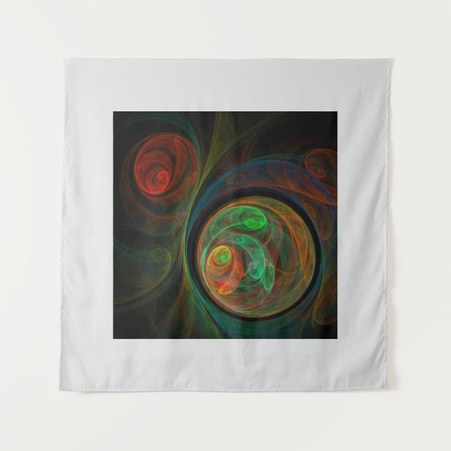 Tapiz Reborn Green Abstract Art (Anverso)