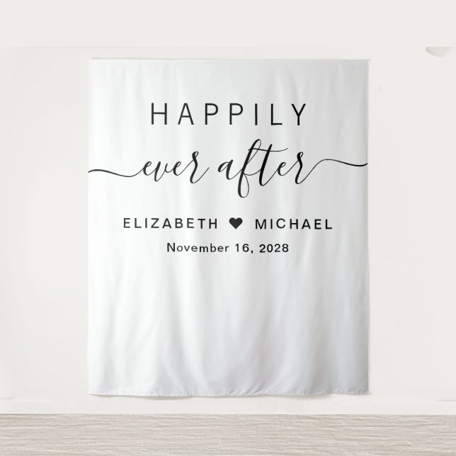 Tapiz Recepción de Boda Felices para Siempre (Anverso)