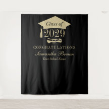 Recepción de fiesta de graduación elegante negro B