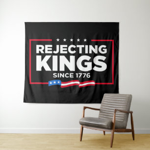 Tapiz Rechazando reyes desde la bandera patriótica de Es