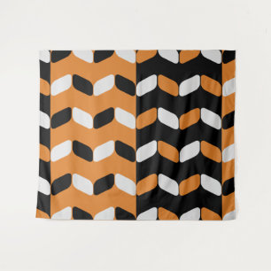 Tapiz Rectángulos diagonales Naranja negro