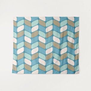 Tapiz Rectángulos diagonales vintage color azul claro or