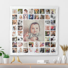 Tapiz Recuerdos Familiares Personalizados Collage de Fot