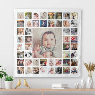 Tapiz Recuerdos Familiares Personalizados Collage de Fot