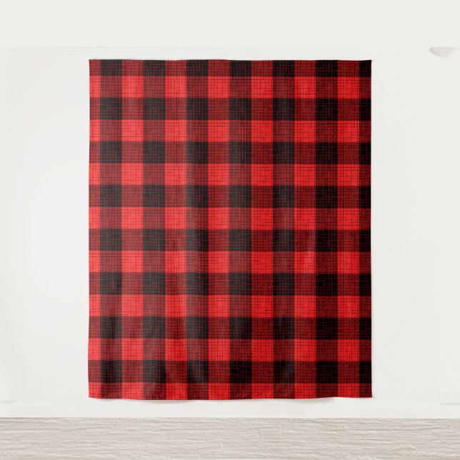 Tapiz  Red Black Crosshatch Buffalo Check (Anverso)