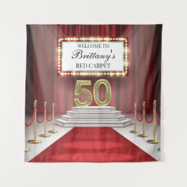 Tapiz Red Carpet 50th Birthday Backdrop banner