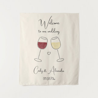 Tapiz Red White Wine Glass Wedding Welcome