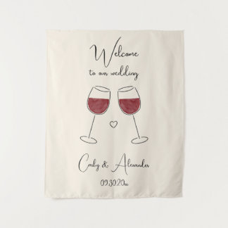 Tapiz Red Wine Glass Wedding Welcome