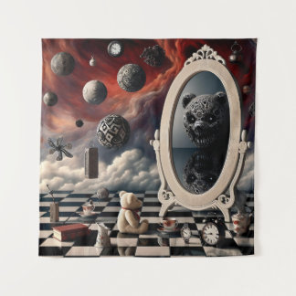 Tapiz Reflexión siniestra del osito de Teddy