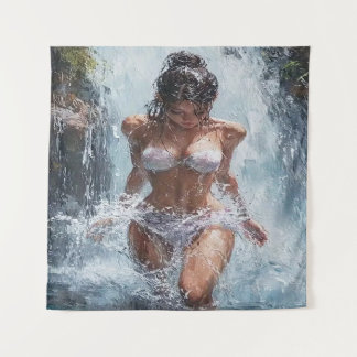 Tapiz Refreshing Under a Waterfall