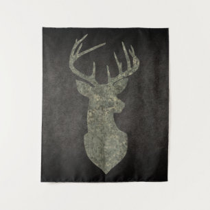Tapiz Regal Buck Trophy Deer Silhouette en camuflaje