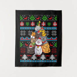 Tapiz Regalo de árbol de gato para navidades