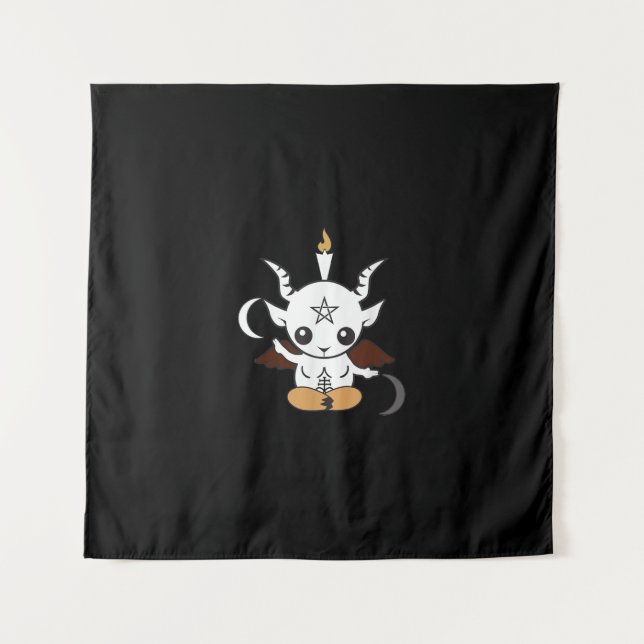 Tapiz Regalo de Baphomet Halloween de cabra (Anverso)
