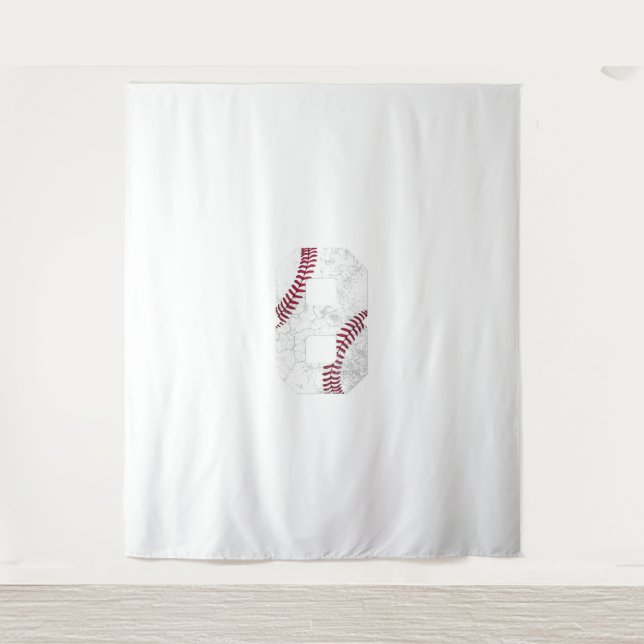 Tapiz Regalo de béisbol para cumpleaños 8 años 8º octavo (Anverso)