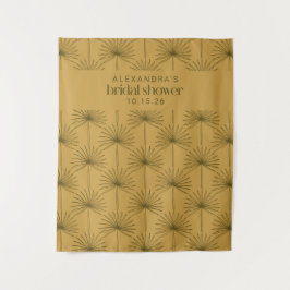 Tapiz Regalo de Boda de Mostaza Botánica de Hoja de Palm