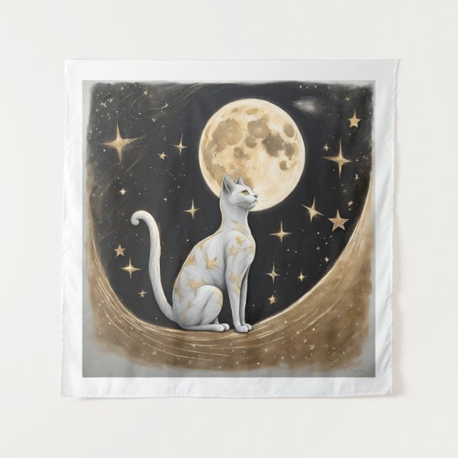 Tapiz Regalo De Gato Celestial Para Los Amantes Del Gato (Anverso)