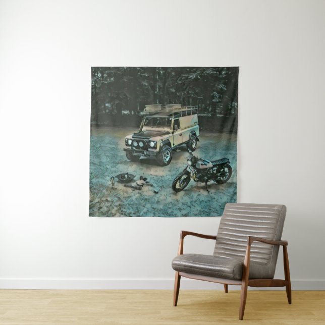 Tapiz Regalo de motocicleta retro (In situ)