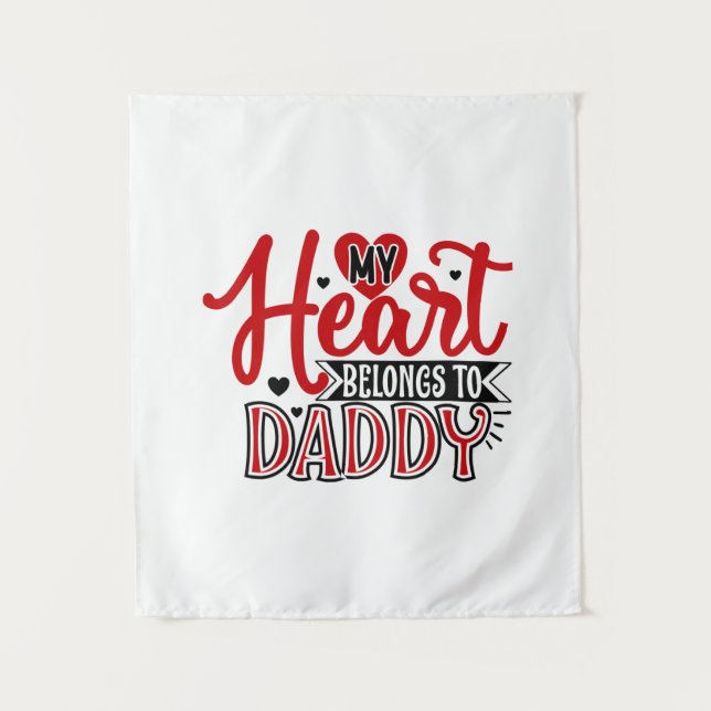 Tapiz Regalo de Pareja Mi Corazón Pertenece a Papá (Anverso)