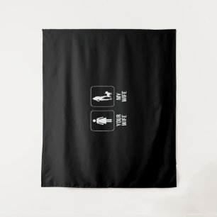 Tapiz Regalo de perro   Tu esposa - Mi esposa Bulldog fr