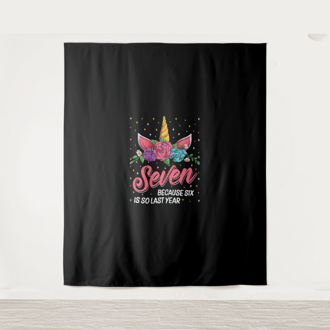 Tapiz Regalos de Chicas de cumpleaños de 7 años de edad  (Anverso)