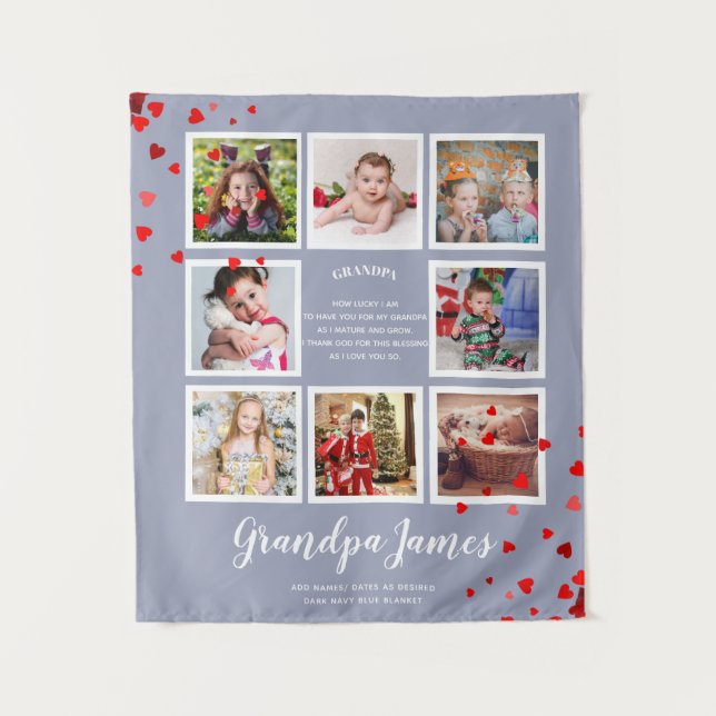 Tapiz Regalos de Collage de fotos del abuelo POEM del ni (Anverso)