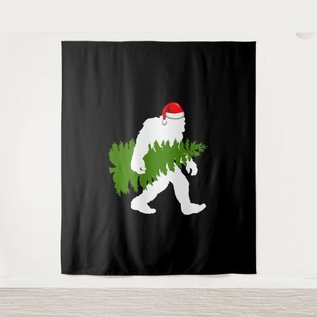 Tapiz Regalos de Navidades divertidos de BigFoot Santa C (Anverso)