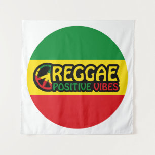 Tapiz Reggae Music con vibraciones positivas y bandera d