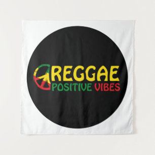 Tapiz Reggae Music con vibraciones positivas y bandera d
