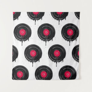 Tapiz Registros de vinilo derretidos, patrón artístico.