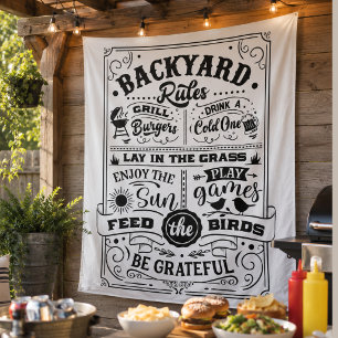 Tapiz Reglas de barbacoa en el patio trasero