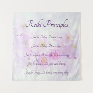 Tapiz Reiki Principles Pink Blossom design