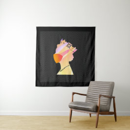 Tapiz REINA USANDO UNA CARA MÁSCARA DE Arte Pop