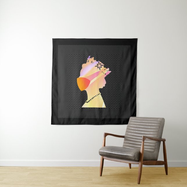 Tapiz REINA USANDO UNA CARA MÁSCARA DE Arte Pop (In situ)