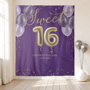 Tapiz Relieve metalizado dorado dulce 16 globos Fiesta f