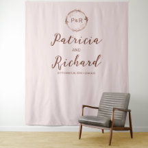 Relieve metalizado Rosa Misty Monograma falso Boda