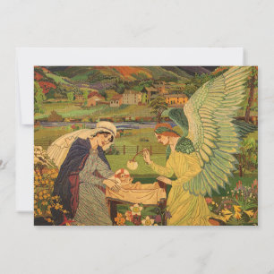 Tapiz religioso vintage con el niño Jesús Cristo