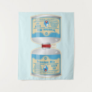 Tapiz Rellenando botes de gas para cocinas de campamento