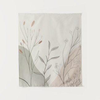 Tapiz Reloj de pared botánico minimalista – Flor silvest