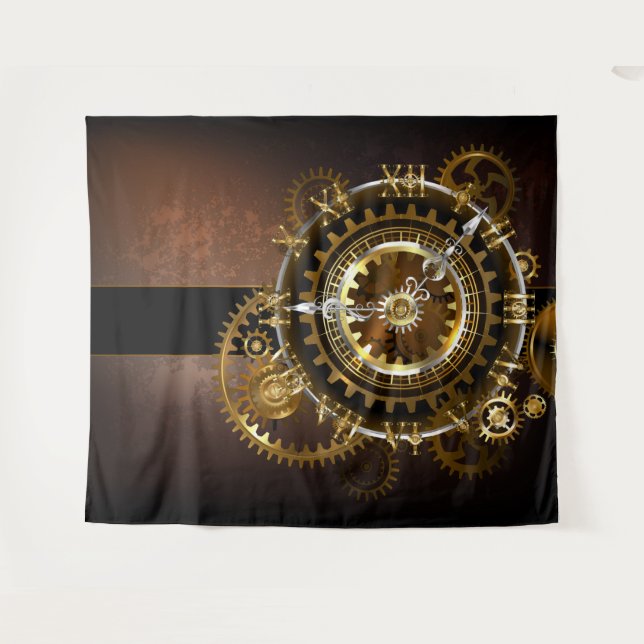 Tapiz Reloj de vapor con engranajes antiguos (Anverso (horizontal))