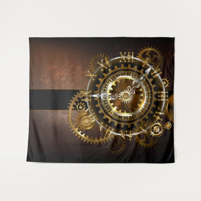 Tapiz Reloj de vapor con engranajes antiguos (Anverso (horizontal))