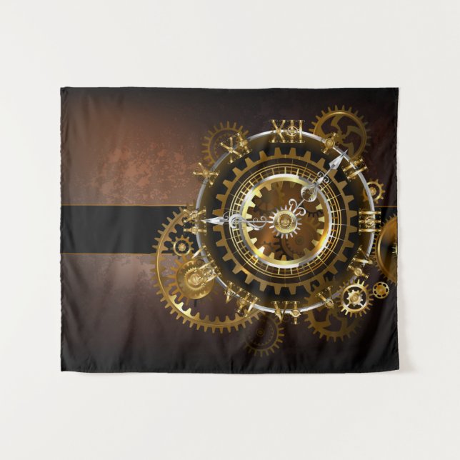 Tapiz Reloj de vapor con engranajes antiguos (Anverso (horizontal))