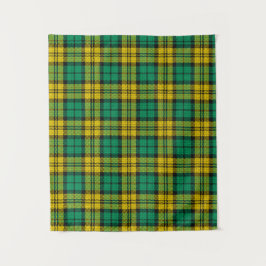 Tapiz Reloj negro verde amarillo Campbell Tartan Plant
