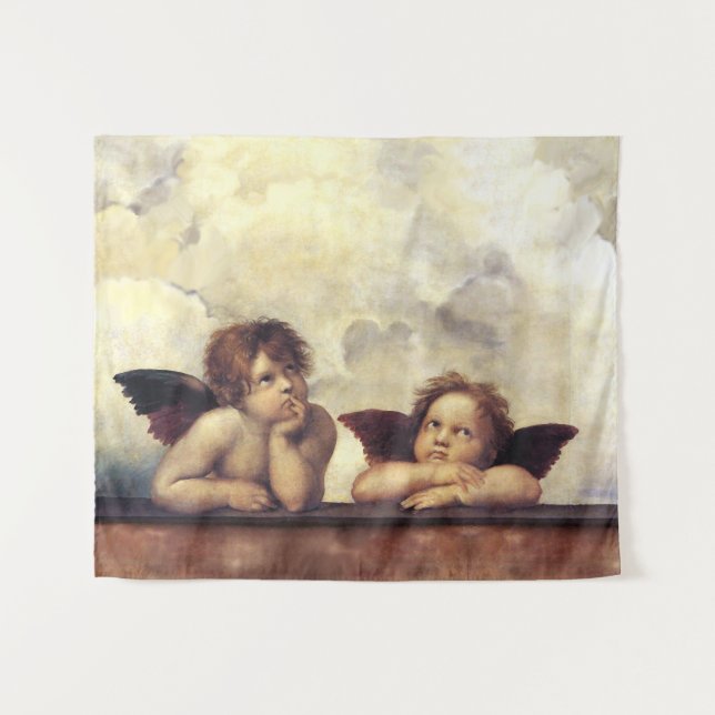 Tapiz RENAISSANCE ANGELS Raffaello Sanzio,Winged Cherubs (Anverso (horizontal))