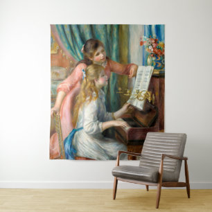 Tapiz Renoir Dos Niñas en el Piano Imprimir Música Arte 