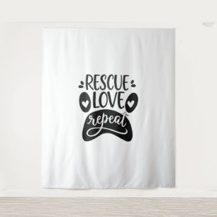 Tapiz Rescate Amor Repetir Perro Paw Tee